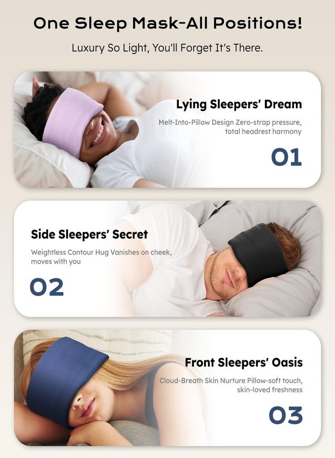 ProCIV Dual-Sided Sleep Mask for Side Sleepers, Soundless Velcro, Bamboo Fiber & Milk Silk Eye Mask, Zero Pressure Sleeping Mask for Women & Men, Eye Relief Blindfold for Nap, Travel Essentials, Black - Image 4